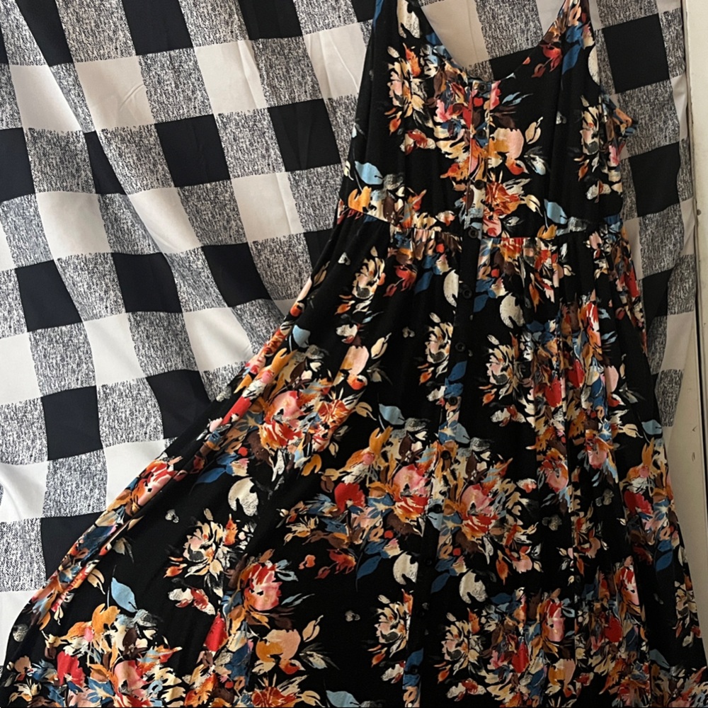 Torrid Floral Black Maxi Dress